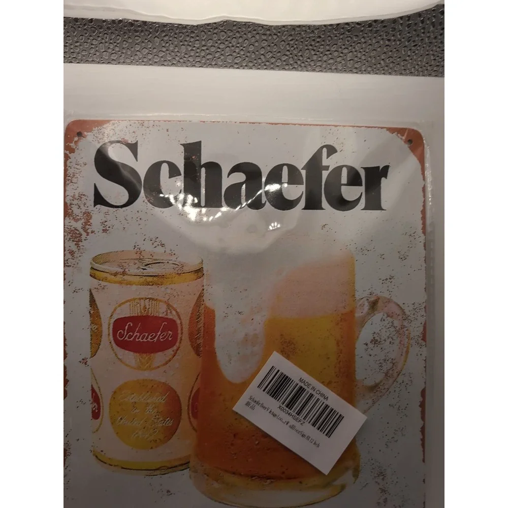 Schaefer Beer-Steel Decor Sign 12x8‎